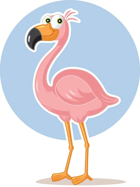 Pink Flamingo Bird Vector Cartoon Ilustração — Vetor de Stock
