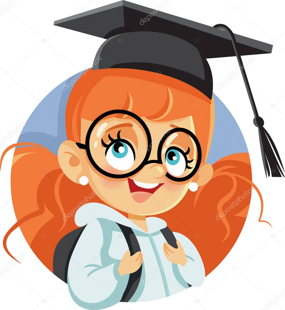 Young Female Student Wearing Graduate Cap