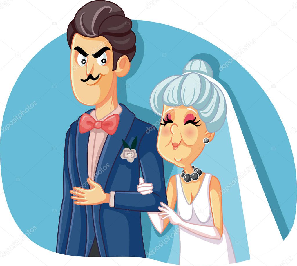 Young Groom Marrying Older Woman for Money