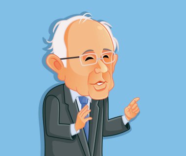  Washington Usa, 8 Şubat, Bernie Sanders Vektör Karikatürü