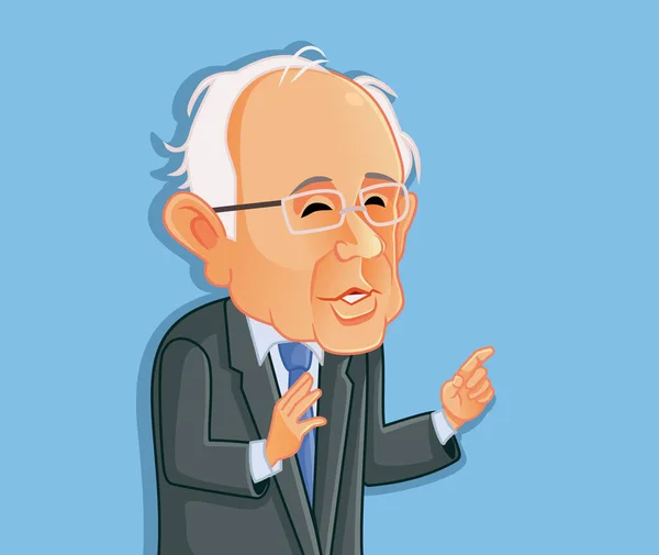 Washington Usa Febrero Bernie Sanders Vector Caricature — Archivo Imágenes Vectoriales