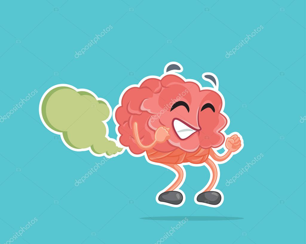 Brain Fart Vector Cartoon Illustration