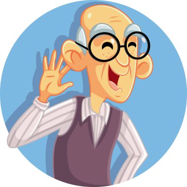 Senior Man with Hand on Ear Hearing Perfectly