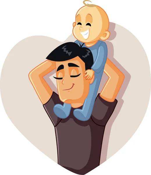 Happy Father Holding Baby Playing Together — Stock Vector