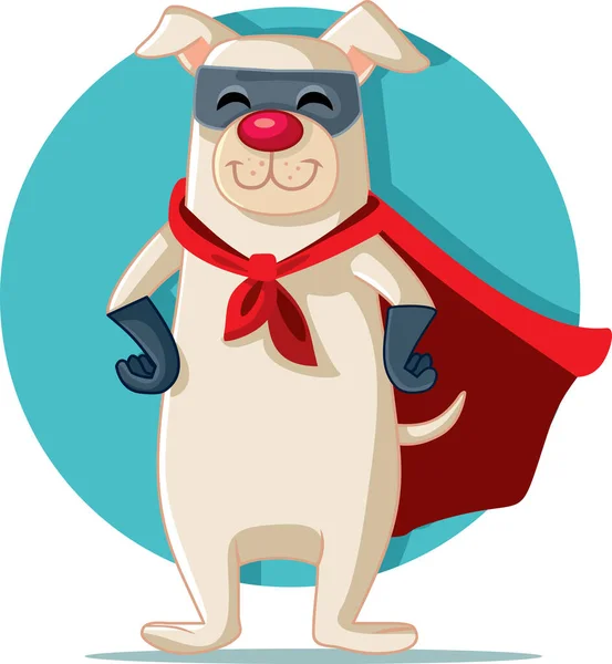 Super Herói Dog Vector Desenhos Animados Personagem Engraçado —  Vetores de Stock