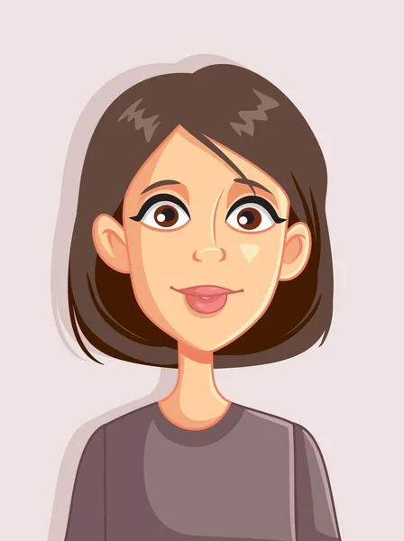 Mujer Vector Retrato Dibujos Animados Avatar Ilustración — Archivo Imágenes Vectoriales