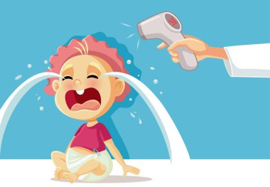 Bebek Hastaya Sıcaklık Ölçen Pediatri Doktoru