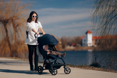Anne Yürüyen Bebek Pusetli Bebek Gezgini 'ni üzdü
