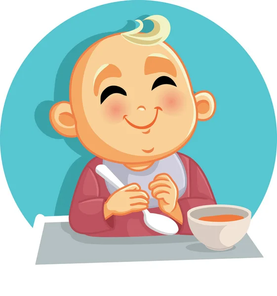 Bebé Comiendo Puro Vector Ilustración Dibujos Animados — Archivo Imágenes Vectoriales
