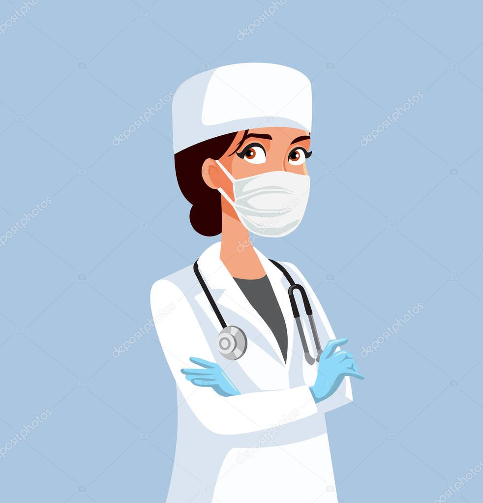 Female Medical Doctor Wearing Protective Work Gear