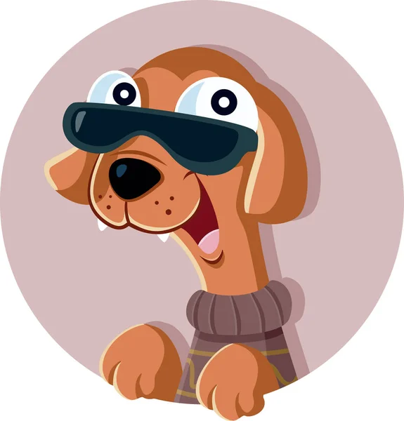 Mode Hond Vector Cartoon Illustratie — Stockvector