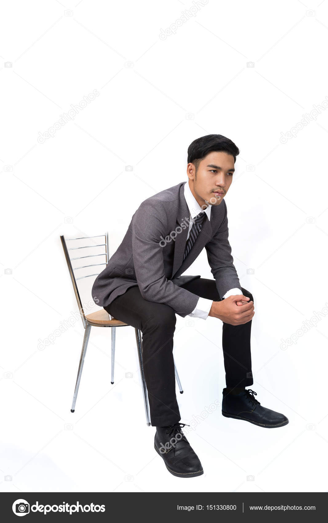 Businessman Wearing Gray Suit Sitting On Chair And Thinking Over Stock Photo Image By C Psisaa Businessman Wearing Gray Suit Sitting On Chair And Thinking Over Stock Photo Image By C Psisaa