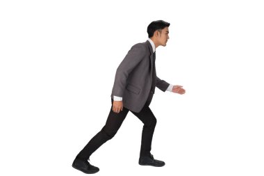 Rekabet bir genç iş adamı başlangıç çizgisine ve hazır