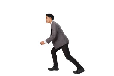 Rekabet bir genç iş adamı başlangıç çizgisine ve hazır