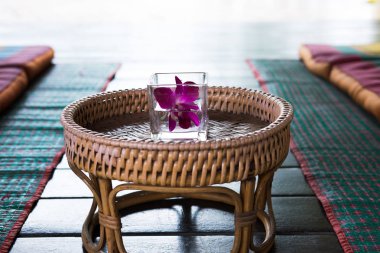 Cam orkide çiçek. Tay sırt yastığı mat. Tayland sc