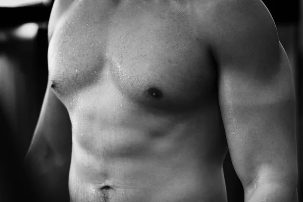Άνδρας αθλητής προετοιμασία για προπόνηση στο γυμναστήριο. αρσενικό bodybuilder workin — Φωτογραφία Αρχείου
