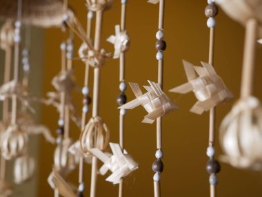 Palm balık aile mobil dokuma. plaided bambu Tay stil süsleme Hediyelik eşya