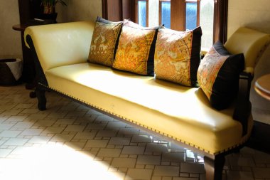 pillow on sofa couch in living room. home interior