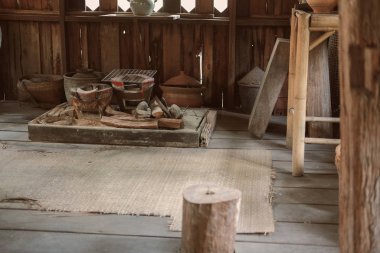 charcoal stove kitchenware in traditional kitchen in Thailand