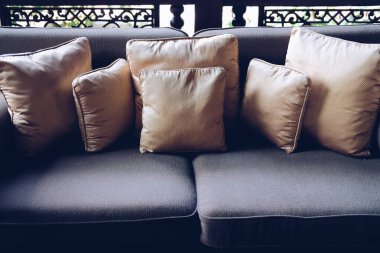 pillow on sofa couch in living room. home interior