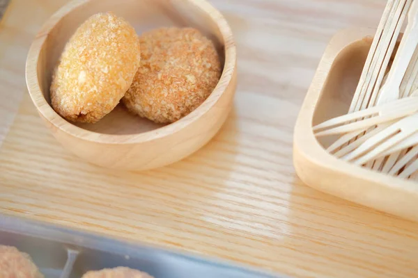 Deep Fried Battered Crispy Chicken Vegan Nugget — Stock Photo, Image