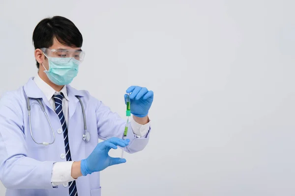 Laç Şırıngası Şırıngası Ampulü Olan Doktor Doktor Doktor Tıbbi Enjeksiyon — Stok fotoğraf