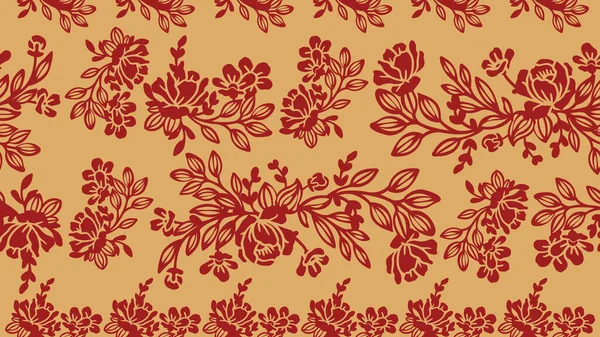 Fundo padrão floral, elemento de estilo para ornamentado vermelho e amarelo . —  Vetores de Stock