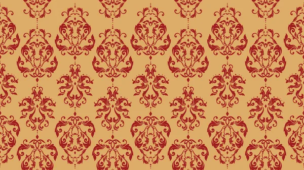 Fondo de patrón floral, elemento de estilo para adornado rojo y amarillo . — Archivo Imágenes Vectoriales