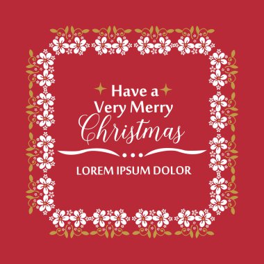 Yazı için tasarlanmış çok mutlu noeller, süsleme desenli beyaz çiçek desenli. Vektör