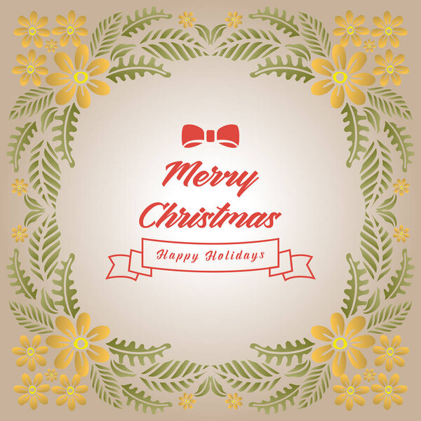 Декоративный баннерный рождественский праздник с мотивом цветочных рамок. Вектор
