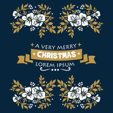Çok mutlu noellerin kart şablonu için el yapımı yaprak çerçeve arka planı. Vektör