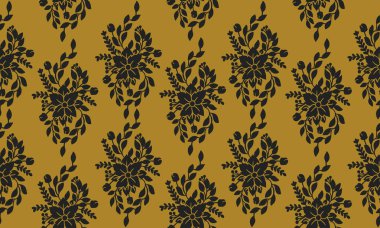Yaratıcı çiçek desenli arka plan, altın ve siyah renkler.