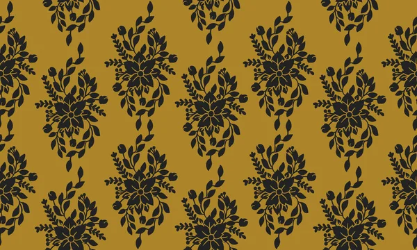 Fondo de patrón floral creativo, oro y colores negros . — Archivo Imágenes Vectoriales