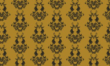 Yaratıcı çiçek desenli arka plan, altın ve siyah renkler.