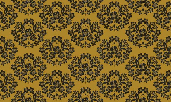 Fondo de patrón floral creativo, oro y colores negros . — Archivo Imágenes Vectoriales