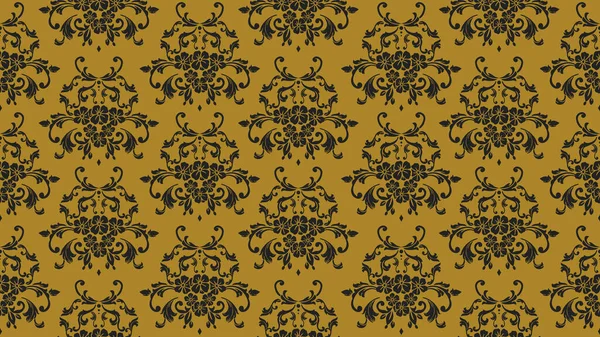 Fondo de patrón floral creativo, oro y colores negros . — Archivo Imágenes Vectoriales