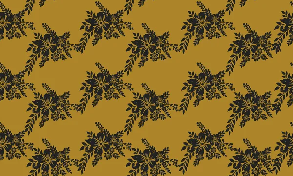 Concepto de fondo de patrón floral, marco de flores de hoja negra . — Archivo Imágenes Vectoriales