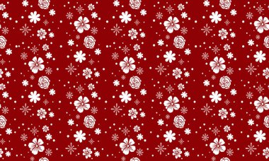 Tasarım için kusursuz çiçek desenli arkaplan beyaz çiçek ve yapraklar.