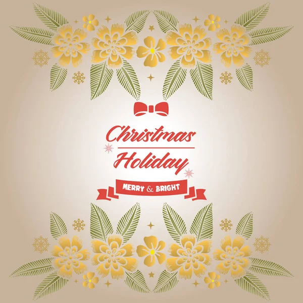 Perfect leaf floral frame, for invitation card christmas holiday. Vector — Stock Vector