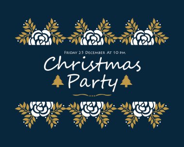 Gerçekçi yaprak çiçek çerçevesi, çeşitli kart yılbaşı partilerinin şablonu için. Vektör