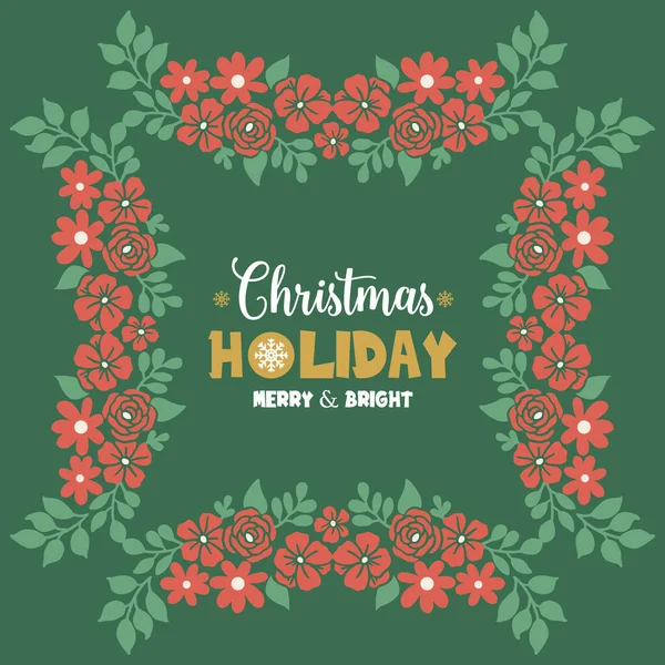 Banner christmas holiday background, with abstract orange flower frame design. Vector — Stock Vector
