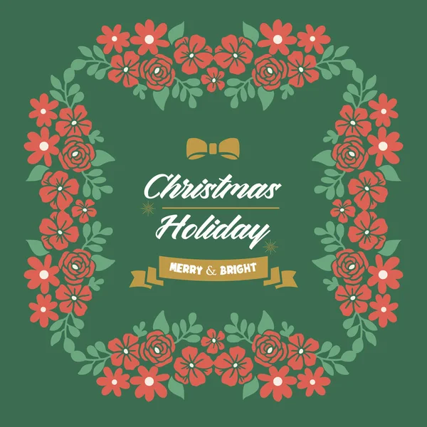 Banner navidad fondo de vacaciones, con diseño abstracto marco de flores naranja. Vector — Archivo Imágenes Vectoriales