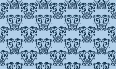 Grafik sanatı koyu mavi yaprak çiçeği, açık mavi arkaplanda izole edilmiş..