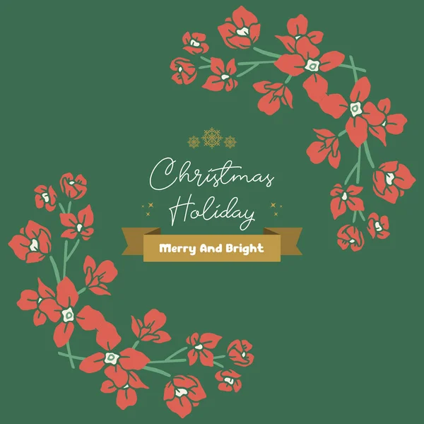 Carte sans couture des vacances de Noël, avec une beauté de cadre de couronne orange vif. Vecteur — Image vectorielle