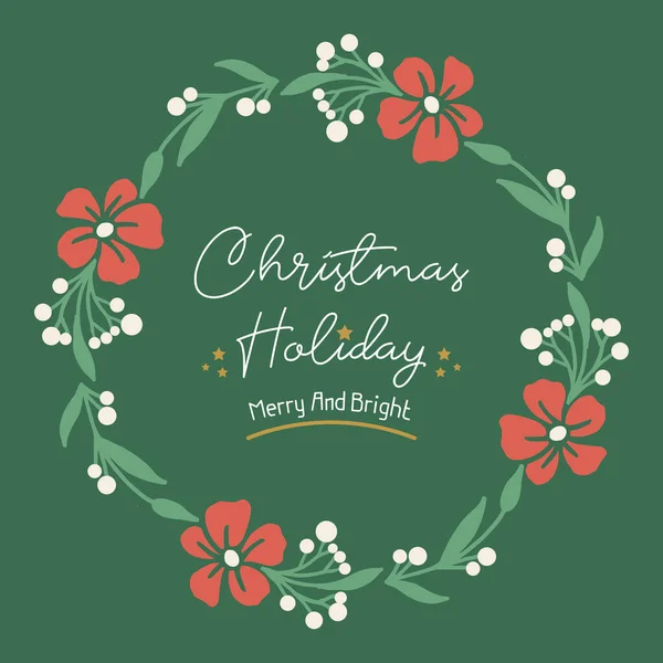 Diverses cartes de vacances de Noël, avec motif art de la feuille cadre floral. Vecteur — Image vectorielle