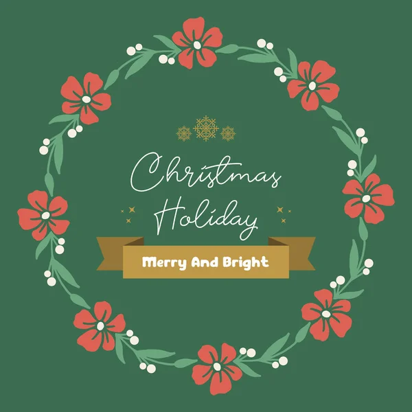 Διάφορα κάρτα των Χριστουγέννων διακοπές, με σχέδιο τέχνης των φύλλων floral πλαίσιο. Διάνυσμα — Διανυσματικό Αρχείο