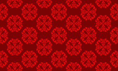 Dekoratif element kırmızı yapraklı çiçek koyu kırmızı arka planda.