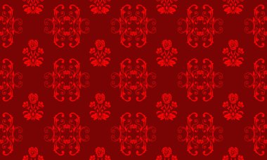 Texture design bright red leaf flower, seamless floral pattern background.