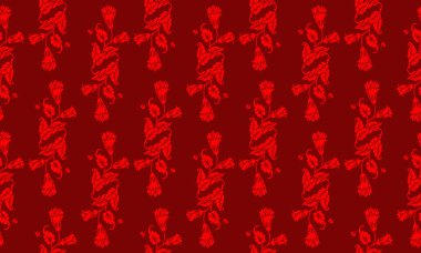 Texture design bright red leaf flower, seamless floral pattern background.