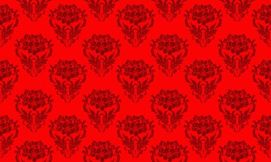 Motif sanat ile parlak kırmızı pürüzsüz desen arkaplan koyu kırmızı çiçek.